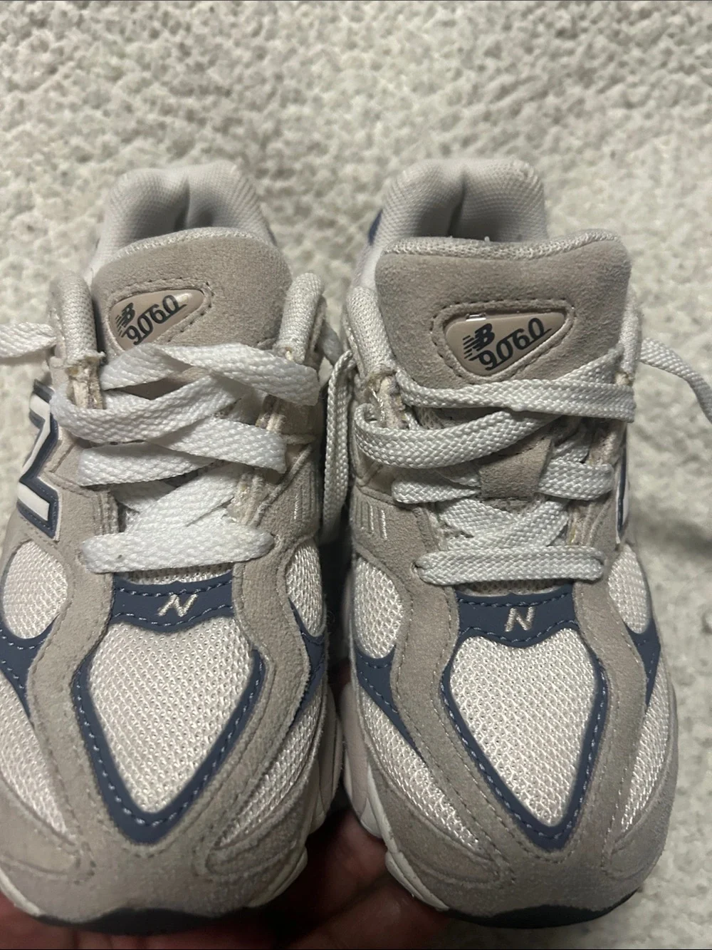 New Balance Kids White and Blue 9060 Sneakers